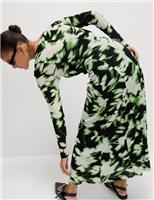 Marks & Spencer Womens Black Synthetic Midi A line Women Dress Size 16