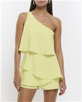 River Island Womens Green Crepe Playsuit Size 10