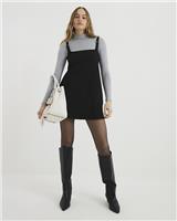 River Island Womens Black Mini Shift Bengaline Dress Size 14