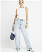 River Island Womens Beige Mesh Sleeveless Tank Top Size 8