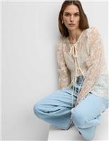 Marks & Spencer Womens Cream Synthetic Long sleeved Blouse Size 12 - M&S