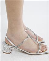 River Island Womens Silver Slingback Sandals Size UK 5