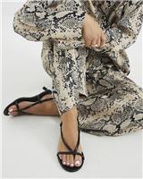 River Island Womens Black Low Open toe Sandals Size UK 6