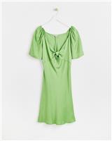 Oliver Bonas Womens Green Knee length Off-shoulder Dress Size 18