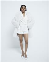 River Island Womens Cream Poly blend Playsuit Size 10