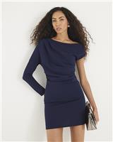 River Island Womens Navy Mini One-shoulder Dress Size S