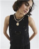 River Island Womens Black Cotton Sleeveless Top Size 6