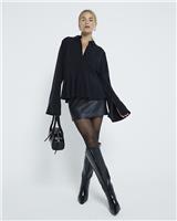 River Island Womens Black Long sleeved Shirt Size 14