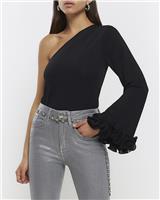 River Island Womens Black Long sleeved Blouse Size 10