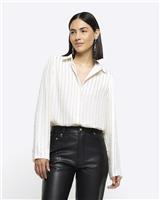 River Island Womens Beige Polyamide/Elastane Long sleeved Top Size 12