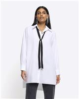 River Island Womens White Poplin Long sleeved Shirt Size M