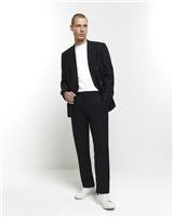 River Island Mens Black Linen Tapered Trousers R W 26"