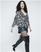 River Island Womens Brown Chiffon Long sleeved Top Size 12