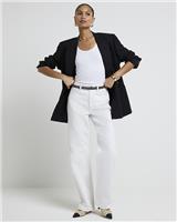 River Island Womens White Denim Straight Jeans 12 S