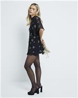 River Island Womens Black Chiffon Playsuit Size 8