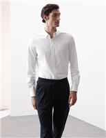 Marks & Spencer Mens White Cotton Slim Long sleeved Shirt Size 3XL - M&S