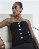 River Island Womens Black Sleeveless Bandeau Top Size 10