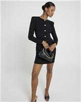 River Island Womens Black Mini Shift Scuba Dress Size 6