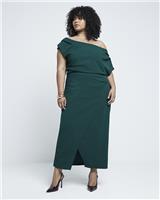 River Island Womens Green Midi Pencil Crepe Dress Size 22