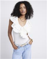 River Island Womens Beige Sleeveless Body Top Size 12