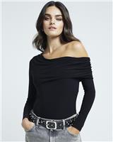 River Island Womens Black Polyamide/Elastane Long sleeved Body Top Size 10