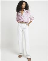 River Island Womens Pink Cotton Long sleeved Shirt Size S