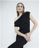 River Island Womens Black Midi Pencil Scuba Dress Size 10