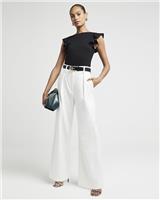 River Island Womens Black Ponti Sleeveless Shell Top Size 16