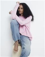 River Island Womens Pink Crew Long sleeved Jumper Size M