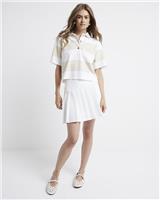 River Island Womens White Mini Pleated Skirt Size 6