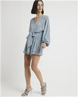 River Island Womens Blue Playsuit Size 10