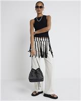 River Island Womens Black Sleeveless Vest Top Size 8