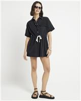 River Island Womens Black Denim Romper Size 14