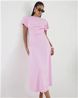 River Island Womens Pink Cotton Midi A line Dress Size S