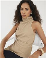 River Island Womens Cream Sleeveless Top Size L