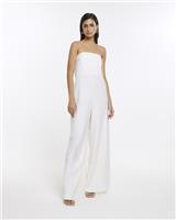 River Island Womens White Twill Jumpsuit Size 10