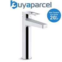 Kohler Tall Monobloc Bathroom Sink Basin Mixer Tap Chrome Includes PUW Waste