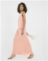 River Island Womens Orange Chiffon Sleeveless Top Size 14