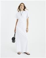 River Island Womens White Cotton Midi A line Dress Size M