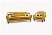 Orla Kiely Laurel 3 Seater Sofa & Armchair, Blyth Sunflower