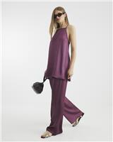 River Island Womens Purple Woven Trousers Size 14