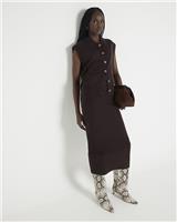 River Island Womens Brown Acrylic Midi Pencil Skirt Size M