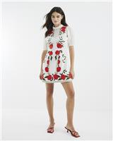 River Island Womens White Cotton Mini Dress Size 18