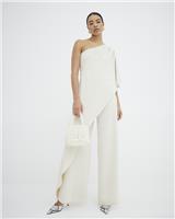 River Island Womens Cream Crepe Jumpsuit Size 16