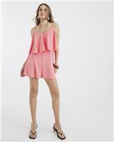 River Island Womens Orange Satin Playsuit Size 14