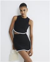 River Island Womens Black Nylon sleevless Top Size 10