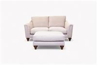 Bromley Medium 2 Seater Sofa & Footstool, Aquaclean Titan Natural