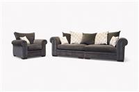 Bardot XL Pillow Back 4 Seater Sofa & Armchair, Dusk Slate