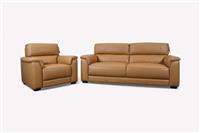 Rimini 3 Seater Leather Sofa & Armchair, Tan