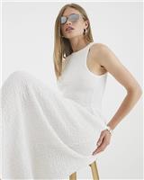 River Island Womens White Cotton Midaxi A line Dress Size S